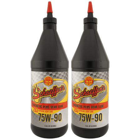 Schaeffer’s 02937590-012 (293) Synthetic Plus Gear Lube 75W-90 GL-5, 1 Quart - Pack of 2