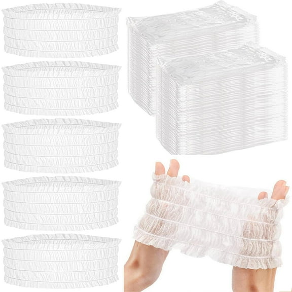 100 Pieces Stretch Non Woven Spa Headbands,Bexikou Disposable Spa Facial Headbands,Elastic Skincare Head Wraps,Soft Skin Care Hair Band for Women Makeup Salon Supplies
