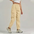 thumbnail image 5 of RYRJJ Womens Cargo Sweatpants Trendy Casual Baggy Elastic High Waisted Joggers Trousers Y2K Loose Lounge Athletic Pants with Pockets(Beige,S), 5 of 9