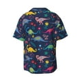 thumbnail image 2 of Wukai Dinosaur Flowers Men's Casual Short-Sleeve Button Down Shirt - Lightweight Summer Dress Shirt for Daily Wear-Medium, 2 of 7