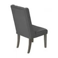 thumbnail image 3 of Rustic Gray Dining Chairs (Set of 2) with Gray Linen Fabric Tufted Seats, 3 of 5