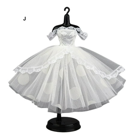

Yixx Elegant Doll Princess Dress Wear-resistant Four-layered Beautiful Girl Doll Wedding Dress for Child