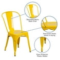 thumbnail image 2 of Flash Furniture 5-Piece Commercial Grade 31.5" Square Metal Dining Table and Chairs Set, Yellow, 2 of 7