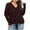 Wine, variant on AXXD Basic Blouses for Women Summer 2024 Trendy Long Sleeve Comfortable Breathable V--Neck Shirt Cardigan Tops