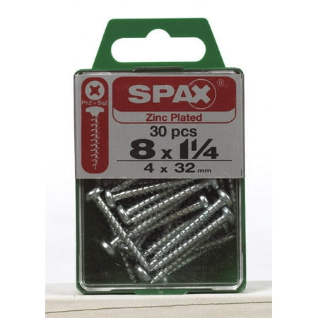 

Spax Spax 4111010400322 Multi-Material Screw Phillips 8 X 1-1/4 Box 30