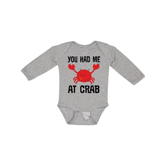 Inktastic Funny Crab Gift Boys or Girls Long Sleeve Baby Bodysuit