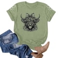 thumbnail image 2 of Trendfront Womens Summer Crew Neck Short Sleeve Tops Cute Cow Animal Pattern Print Tees Casual Holiday Vacation Wear T-Shirts, 2 of 3