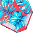thumbnail image 5 of ZHUASHUM Toddler Girls Long Sleeve Leaf Printing Beach Bathing Suit Girls Swimwear Swimsuit Watermelon Red,Size:3-4 Years, 5 of 9