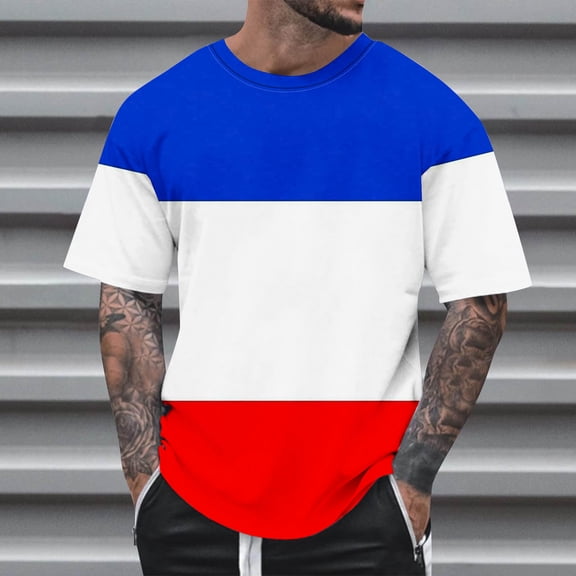 Awdenio Mens Tops Summer Fashion Casual Round Neck Short Sleeve Printed T-shirt Top for Outdoor Adventures,Size S-6XL