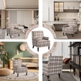 thumbnail image 6 of Aukfa Accent Chair Mid-Century Modern High Back Armchair Lounge for Living Room, Rivet Trim, Coffee, 6 of 10