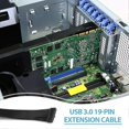 thumbnail image 5 of Cable adaptador de extensión interno mini USB 3.0 de 19/20 pines, 2 unidades, pequeño, cable de extensión USB de 20 pines, color negro, 5 of 5