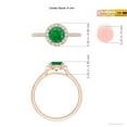 thumbnail image 4 of ANGARA Natural Round Emerald Halo Ring with Diamond Accents in 14K Rose Gold for Women (Size-6mm) | May Birthstone, Birthday, Anniversary, Jewelry Gift for Women | Natural Emerald Ring, 4 of 9