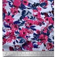 thumbnail image 1 of Soimoi Blue Heavy Canvas Fabric Artistic Leaf & Floral Decor Fabric Printed Yard 58 Inch Wide, 1 of 3