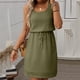 thumbnail image 4 of Sexy Vestido Casual para las Mujeres, Moda Casual Cuello Redondo sin Mangas de Cordón de Color Sólido para el Verano Y la Fiesta, 4 of 9