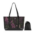 thumbnail image 7 of FORMRS Canvas Laptop Tote Bag for Women with 15.6" Computer Compartments Shoulder Handbag, Dark Purple Floral Pattern, 7 of 7