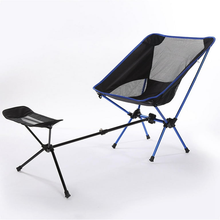 Folding Chair Footrest slip Picnic Camping Recliner Foot Stool Resting  Black 