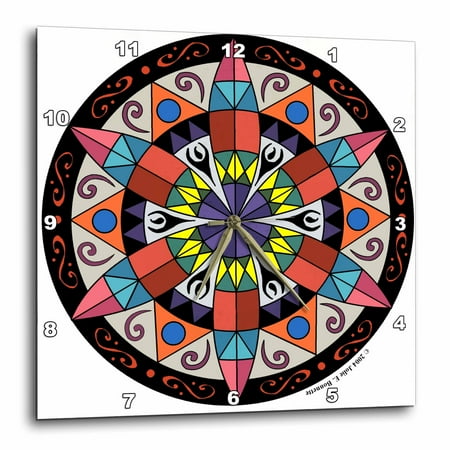 - 3dRose Hex Sign 1 Pennsylvania Dutch Luck Protection Symbol, Wall Clock, 15 by 15-inch