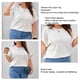 thumbnail image 3 of Top de verano para mujer, Top acanalado de manga corta con cuello redondo holgado de talla grande para mujer, 3 of 8