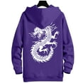 thumbnail image 6 of Felirenzacia Unisex Graphic Hoodie for Women Men, Plus Size Dragon Print Long Cuffed Sleeve Hooded Pullover Sweatshirt for Big Men,Purple,2XL, 6 of 7
