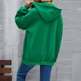 thumbnail image 4 of Cotton Hoodie Jackets for Women Full Zip Up Solid Hooded Sweatshirt Jacket with Pockets Casual Loose Sports Coats (Small, Green), 4 of 6