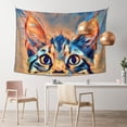 thumbnail image 2 of Cat Face Orange Fantasy Wall Decor Tapestry , Room Bedroom Wall Hangings Tapestry Blue,60" X 40", 2 of 9