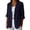 A1 Navy, variant on Blazers for Women Linen Blend Three Quarter Rolled Sleeve Open Front Jacket with Notched Lapel, Single Button Patch Pockets for Work Office Business Casual Outfits Brown L