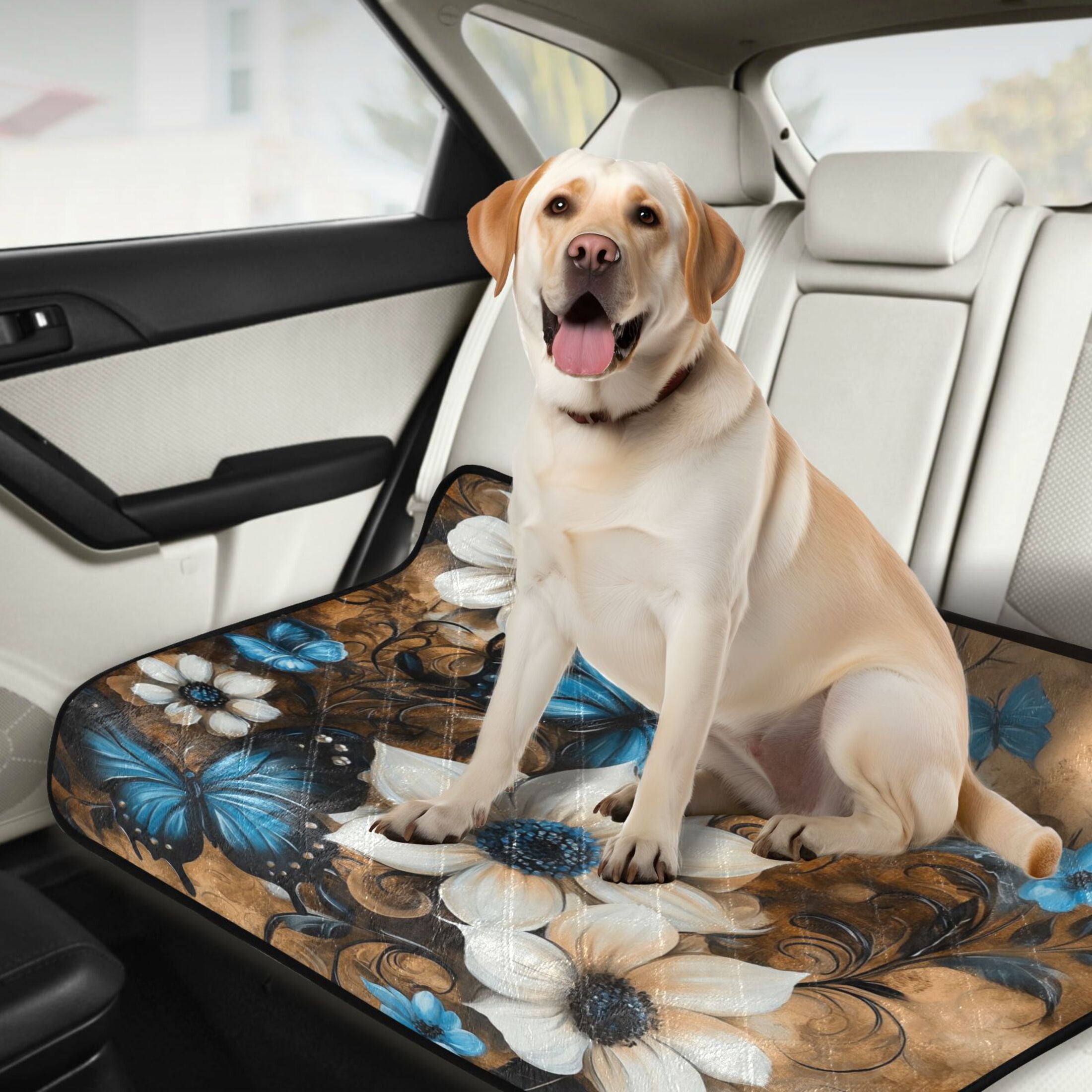 Qxltty Stunning Floral Cat litter Pads Pet Set of 3 Diaper Mats Center Anti-leakage Layer Absorbent Soft and Comfortable