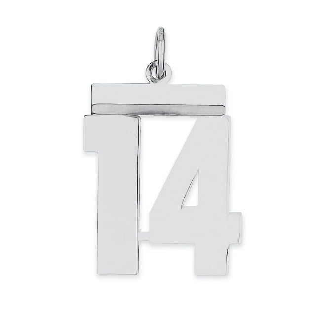 Collier Pendentif en Argent Sterling 925 Numéro 14 Charmes