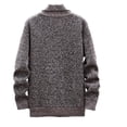thumbnail image 4 of TOUMENY Men Sweater Long Sleeve Casual Half Zip Mock Neck Fleece Knit Pullover Solid Winter Warm Slim Fit Fashion Tops Coffee XXXL, 4 of 7