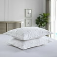 thumbnail image 2 of 2 PCS White Embroidered Pillow Shams Decorative Microfiber Pillow Shams Euro Sham RP, 2 of 5