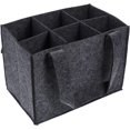 thumbnail image 1 of 6-Bottle Wine Box Water Bottle Holder Wine Storage Bag Bottle Basket Bottle Bag 6 Bottles Father's Day Gifts with Divider Felt Insulated Bottle, 1 of 5