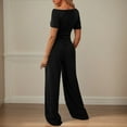 thumbnail image 2 of Women's Wide Leg Pants Two Piece Suit - Elastic Waist, Drawcord, Printed Design, Lightweight Linen Blend, Tops & Bottoms Set, Sizes S-XXL, 2 of 5