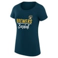 thumbnail image 2 of Women's G-III 4Her by Carl Banks Navy Milwaukee Brewers Super-Slim Fit Lightweight Team Graphic T-Shirt, 2 of 3