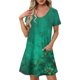 thumbnail image 1 of Vestido Corto de Verano Moda Gradiente Corto de Manga en V Cuello Vestido Casual, Poliéster Ligero de Verano, Lavado de Manos, 1 of 9