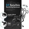 thumbnail image 2 of Oline ErgoPro Chaise de Bureau Ergonomique avec Dossier Inclinable, Noir, 2 of 5
