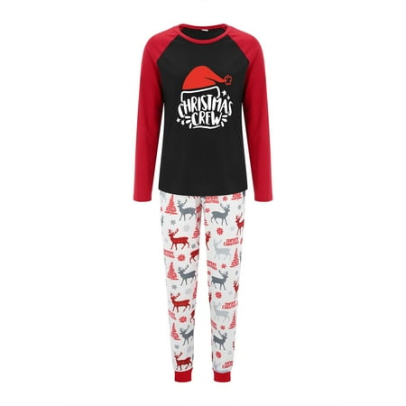 

Frehsky matching family outfits Family Christmas Letter Print Pajamas Set Snowman Print Raglan Sleeve Top And Printed Pants Homewear For Mom