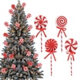 thumbnail image 4 of Set of 4 Candy Christmas Picks Bows Sprays Striped Christmas Tree Stems Decorations for Xmas Tree Topper Wreaths Craft Home Holiday Decor, 4 of 9