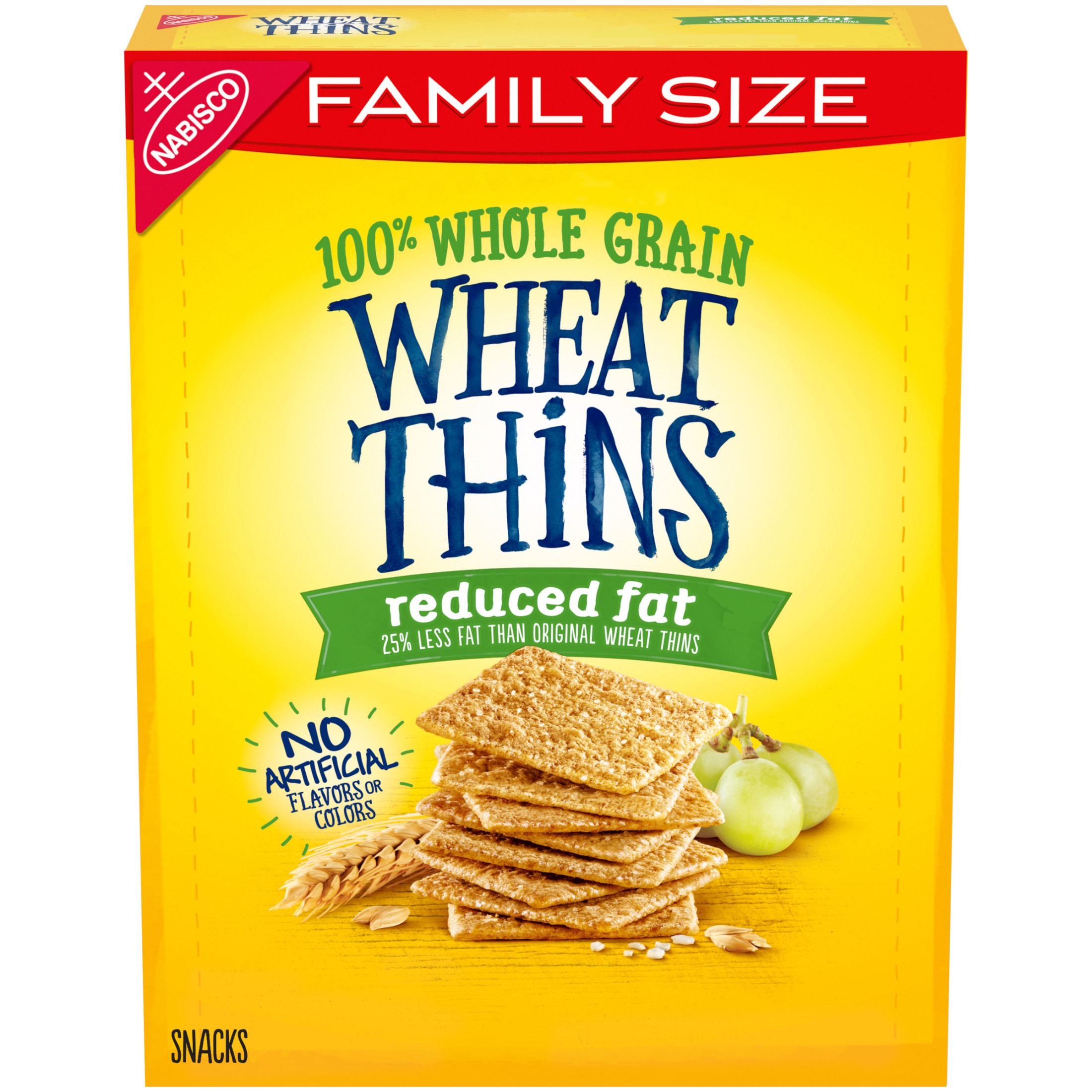 Wheat Thins Reduced Fat Snacks, Whole Grain Wheat Crackers, Snack Crackers, Family Size, 12.5 oz