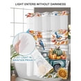 thumbnail image 4 of No Hook Cloth Fabric Shower Curtain with Snap in Liner, Fall Green Truck Waterproof Shower Curtains Set with See Through Top Window, Thanksgiving Pumpkin Sunflower Leaf Wood Bath Curtains 72"x84", 4 of 6
