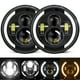 thumbnail image 2 of Faros de automóviles 2 faros delanteros LED de 7 pulgadas para coche y motocicleta con luz baja/luz alta/DRL/señal de giro, faro redondo de 7 pulgadas, 6000 K, 100 W, repuesto para Jeep Wrangler JK JK, 2 of 8