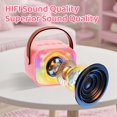 thumbnail image 2 of Máquina de karaoke RelaxPad Mini para niños con 2 micrófonos, color rosa, 2 of 6