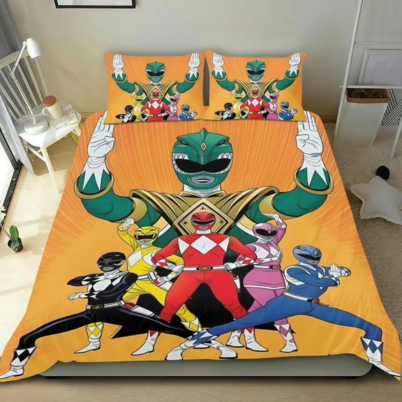 Power Ranger Themed Bed Sheet Set Three Piece Set 53x79 Inches Comfortable And Skin Friendly Unique Design Creating A Star Studded Night