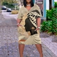 thumbnail image 1 of Jusqu'à 65 % de Réduction! Robes de Mode d'Été pour Femmes 2024 Grande Taille Robe pour Col en V Décontractée Robes d'Été avec Poches Manches Courtes avec Poches, 1 of 4