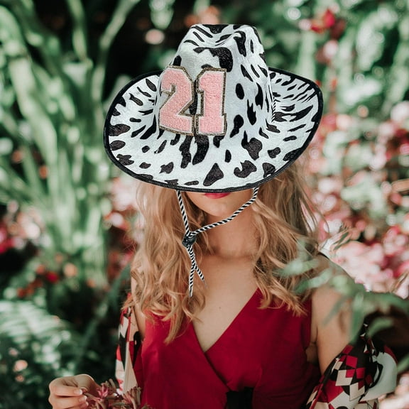 Sharplace Cowboy Hat Cowgirl Hat for Women Cowboy Hat Wide Brim Accessories Kids Cow Hats for Celebration Holiday Fancy Dress Outdoor Adult