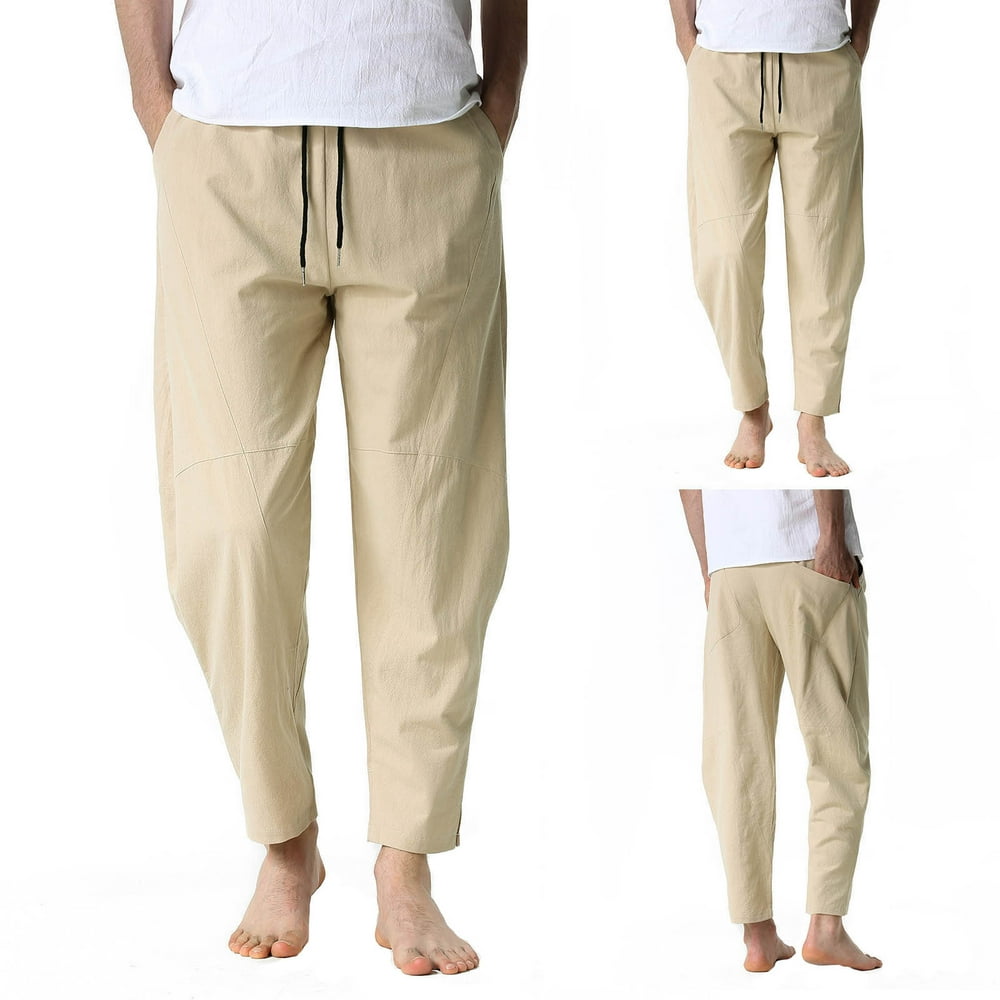 ClodeEU - ClodeEU Men'S Linen Cotton Loose Casual Lightweight Elastic ...