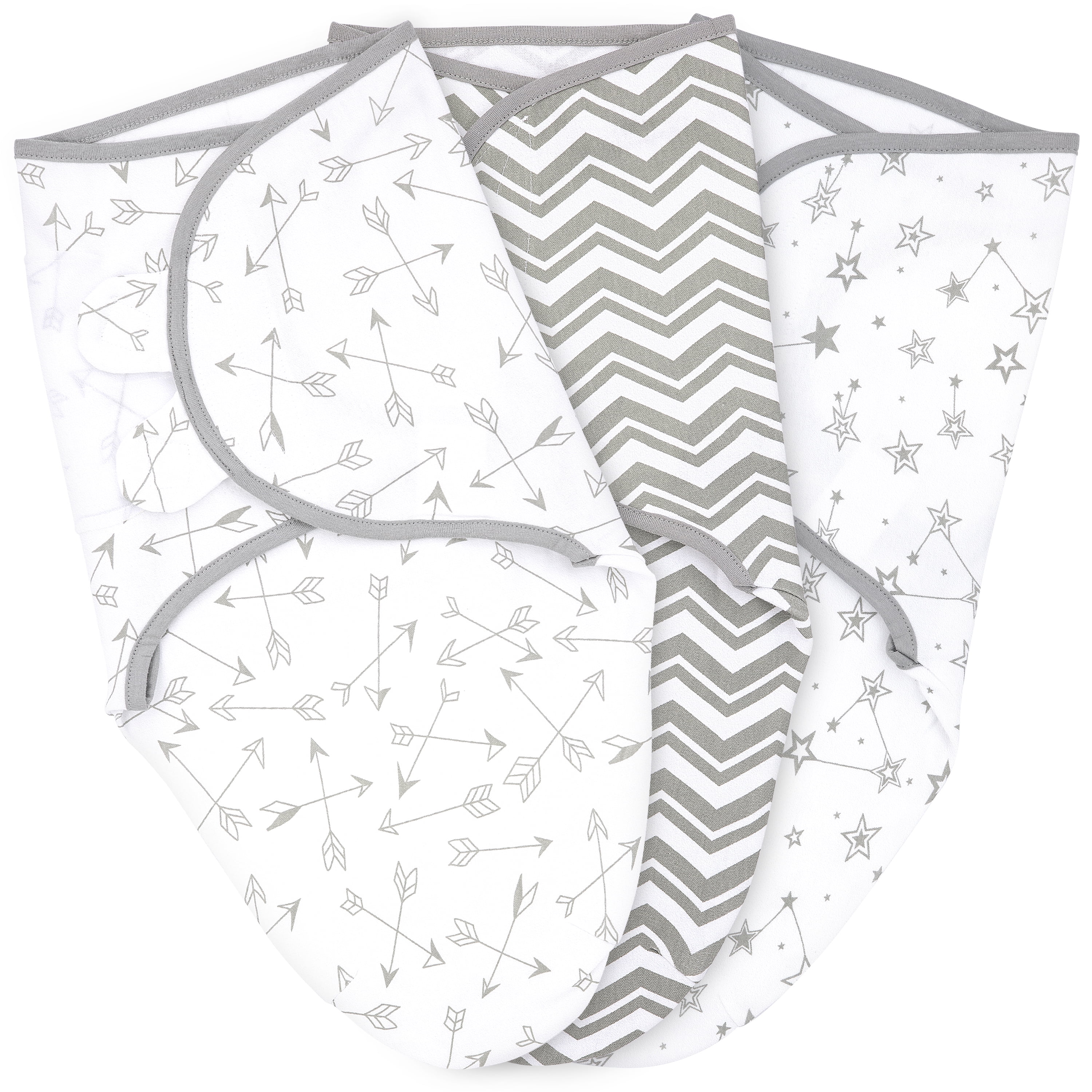 3 Pack Small-Medium Size Newborn Swaddles 0-3 Month Soft Pink-Grey Infant Adjustable Swaddling Sleep Sack Baby Swaddle Blanket Boy Girl 