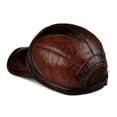 thumbnail image 4 of Men's Golf Genuine Leather Hat Male Winter Real Cow Skin Casual Wear Baseball Caps Outdoors Korean Plate Flying Hats ,Classic Vintage, 4 of 9