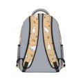 thumbnail image 3 of White Cat and Fishbone Beige Pattern Backpack for School, Cute School Bag with Adjustable Shoulder Straps and Padded Back, 15.3"x11"x6.7", 3 of 5