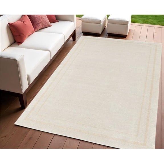HomeRoots 572563 4 x 6 ft. Ivory & Gold Indoor & Outdoor Rectangle Area Rug