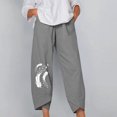 thumbnail image 4 of Birdeem Womens Loose Print Solid Color Pocket Loose Pants, 4 of 4